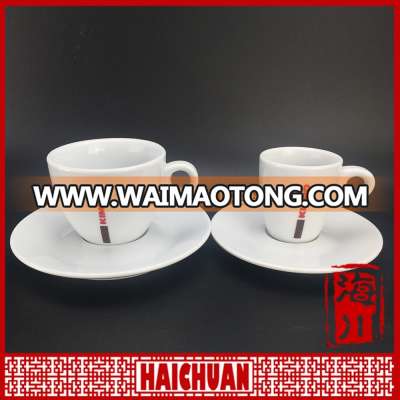 Italian ceramic espresso cup and saucers